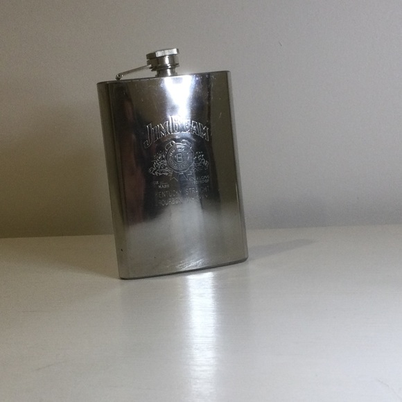 Jim Beam 8 Ounce Stainless Steel Flask - Picture 2 of 6